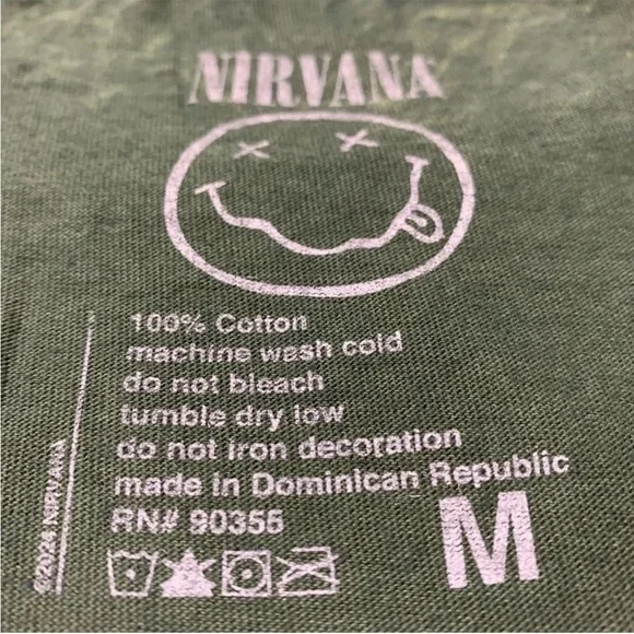 Nirvana Shirt M Smiley Face Green - Picture 7 of 8